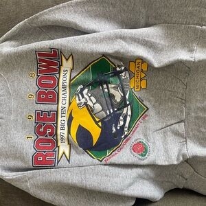 Michigan 1998 Gray Rose Bowl Crewneck Sweater